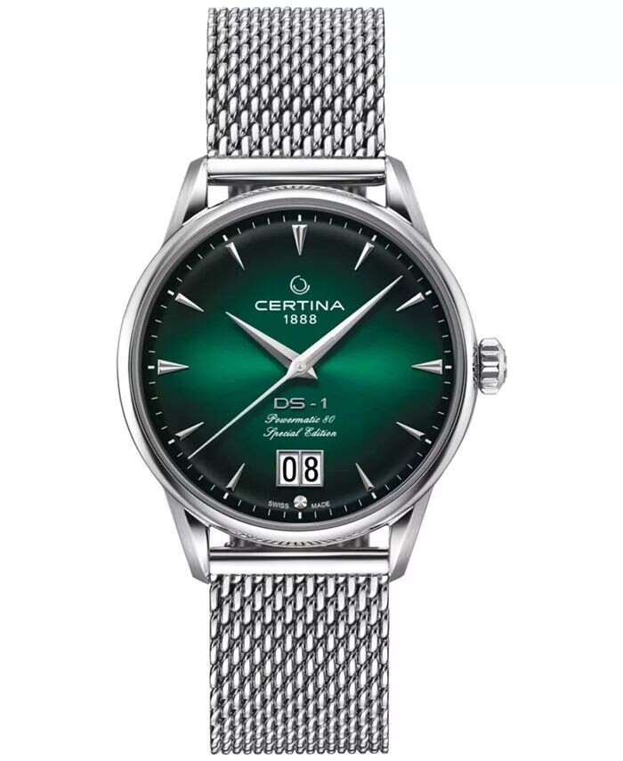 Мужские швейцарские автоматические часы DS-1 с большой датой и сеткой из нержавеющей стали, 41 мм Certina
Мужские швейцарские автоматические часы DS-1 с большой датой и сеткой из нержавеющей стали, 41 мм Certina
