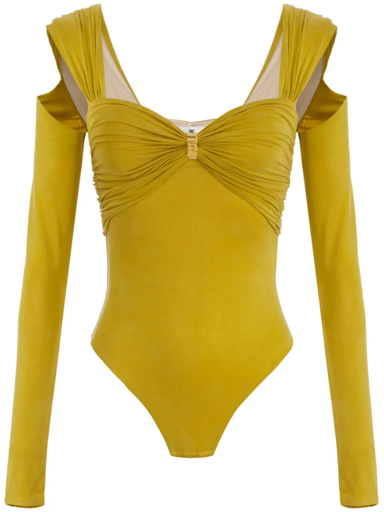 Боди с вырезами на рукавах Elisabetta Franchi, желтый
Боди с вырезами на рукавах Elisabetta Franchi, желтый