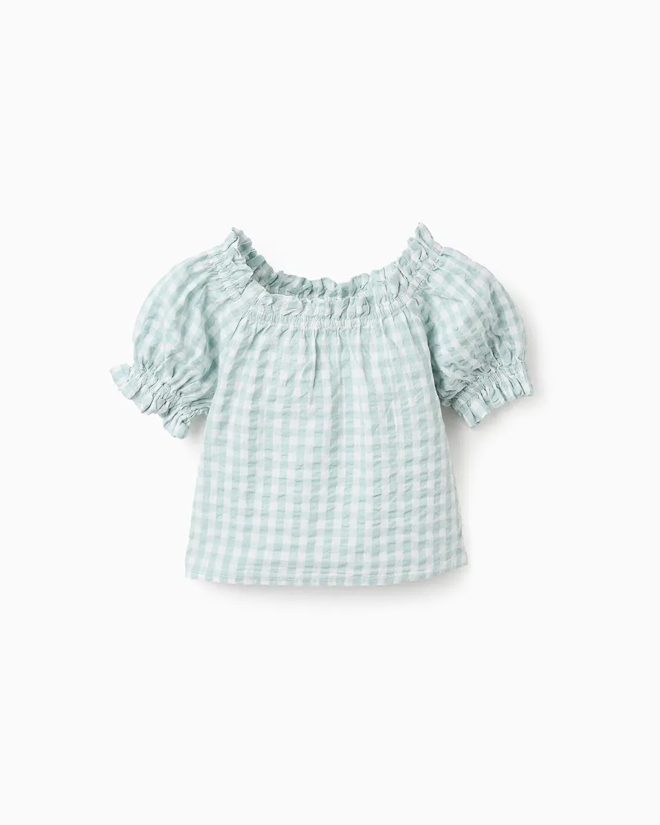 Блузка для девочки в клетку 100% хлопок Zippy, бирюзовый
Блузка для девочки в клетку 100% хлопок Zippy, бирюзовый