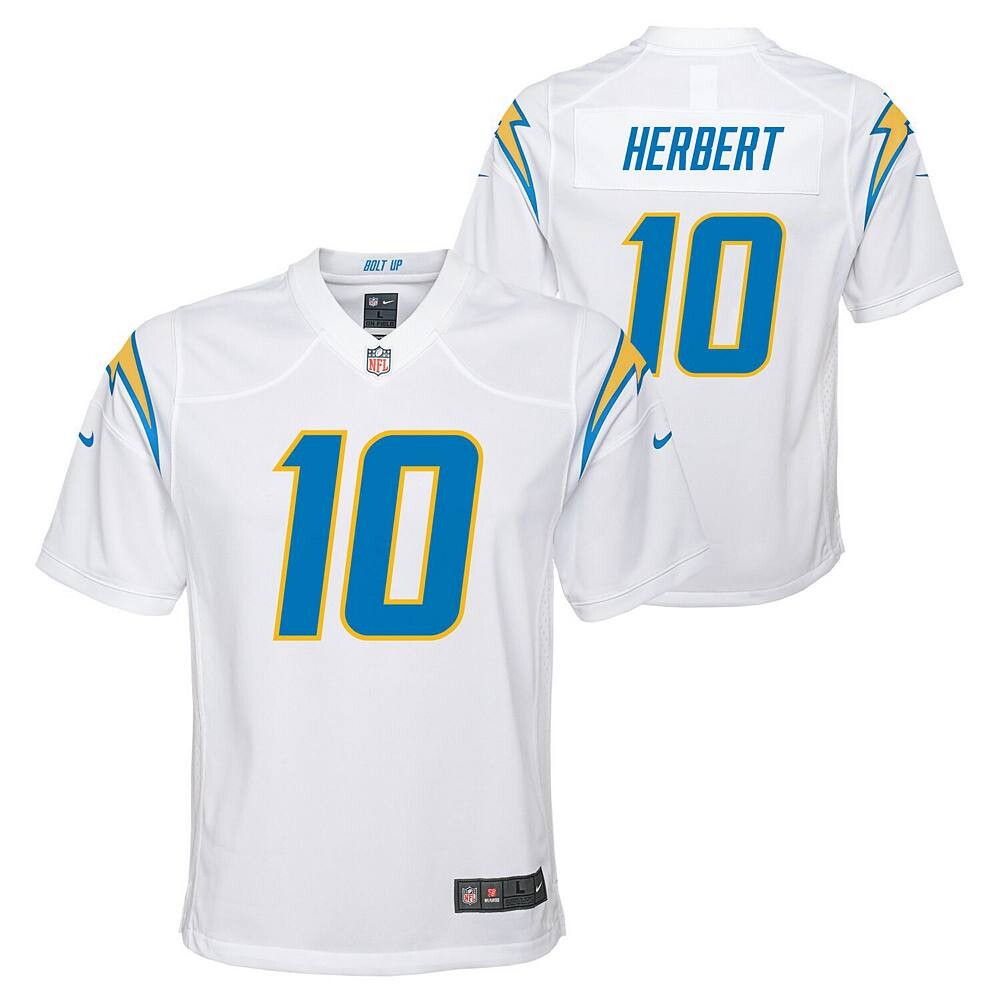 Молодежная игровая майка Nike Justin Herbert White Los Angeles Chargers, цвет Chg White
Молодежная игровая майка Nike Justin Herbert White Los Angeles Chargers, цвет Chg White