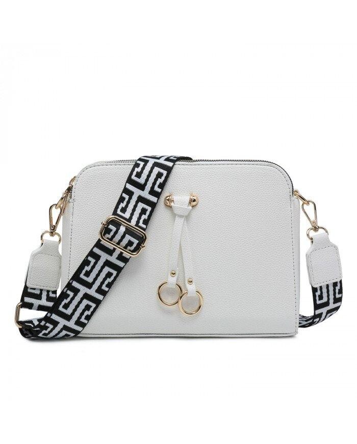 Сумка через плечо из парусины с тремя секциями на молнии JFY, белый
Сумка через плечо из парусины с тремя секциями на молнии JFY, белый