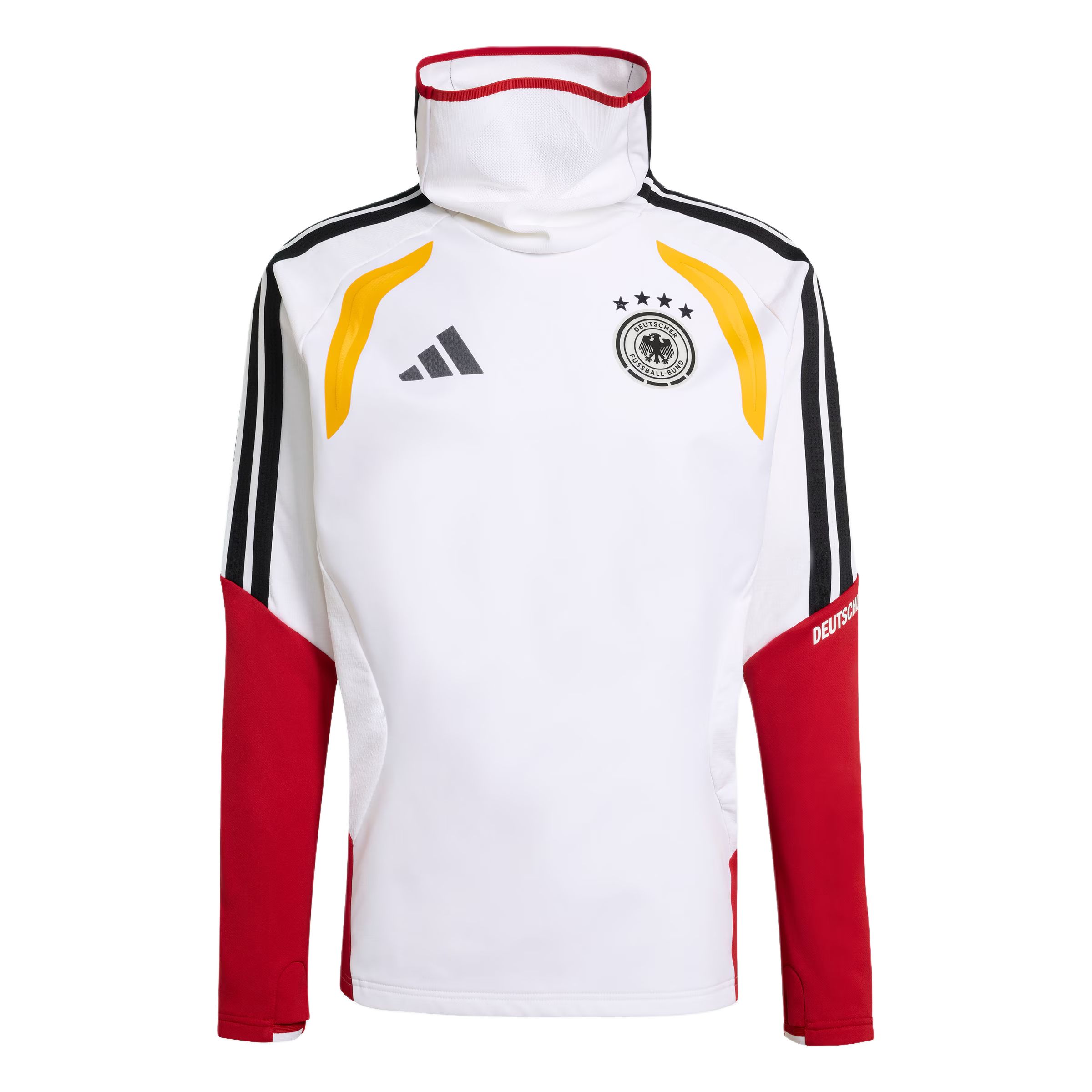 Футбольная майка Германия мужская Adidas, белый/красный/желтый
Футбольная майка Германия мужская Adidas, белый/красный/желтый