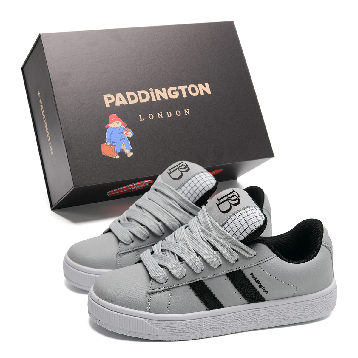 Paddington Bears Износостойкие и легкие низкие скейтерские кроссовки унисекс серо-белые, цвет Gray White 
Paddington Bears Износостойкие и легкие низкие скейтерские кроссовки унисекс серо-белые, цвет Gray White