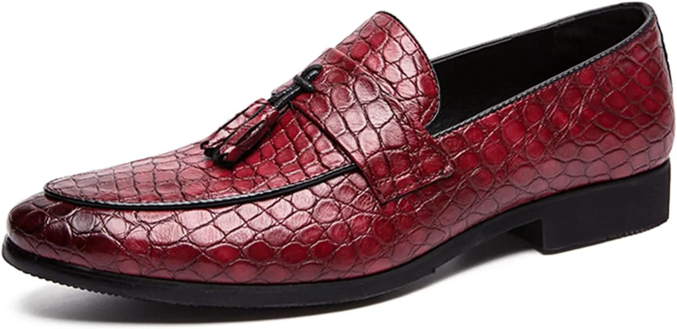Мужские лоферы Zeberfi с узором, кожаные, без шнурков, с кисточками, модные, с заостренным носком, низкие, противоскользящие, роскошные, деловые, формальные туфли, красный
Мужские лоферы Zeberfi с узором, кожаные, без шнурков, с кисточками, модные, с заостренным носком, низкие, противоскользящие, роскошные, деловые, формальные туфли, красный