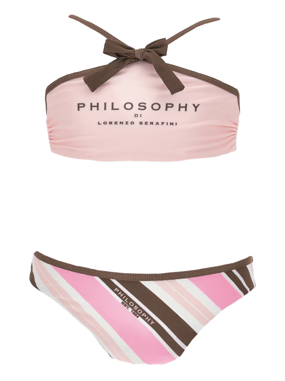 Бикини в полоску с бантом Philosophy Di Lorenzo Serafini Kids, розовый
Бикини в полоску с бантом Philosophy Di Lorenzo Serafini Kids, розовый