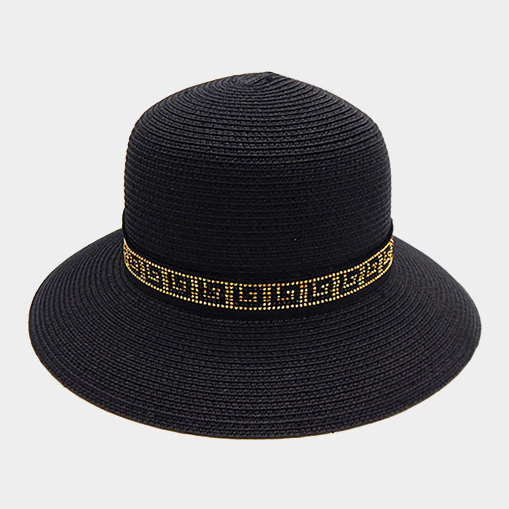 Соломенная шляпа от солнца с греческим узором FASHNZFAB, черный, золотой
Соломенная шляпа от солнца с греческим узором FASHNZFAB, черный, золотой