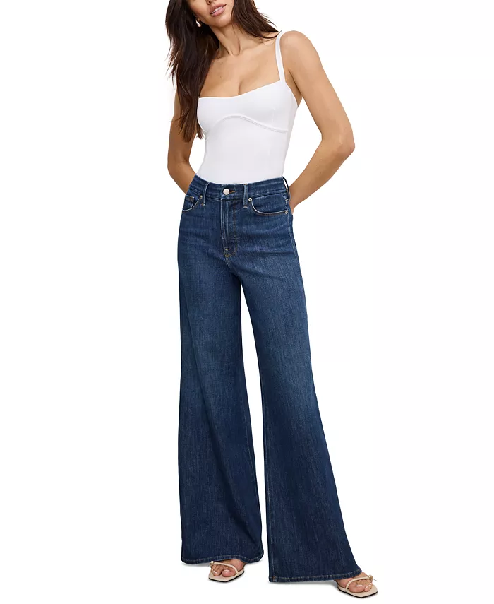 Женские палаццо-джинсы Good Waist с технологией Soft-Tech Good American, синий
Женские палаццо-джинсы Good Waist с технологией Soft-Tech Good American, синий