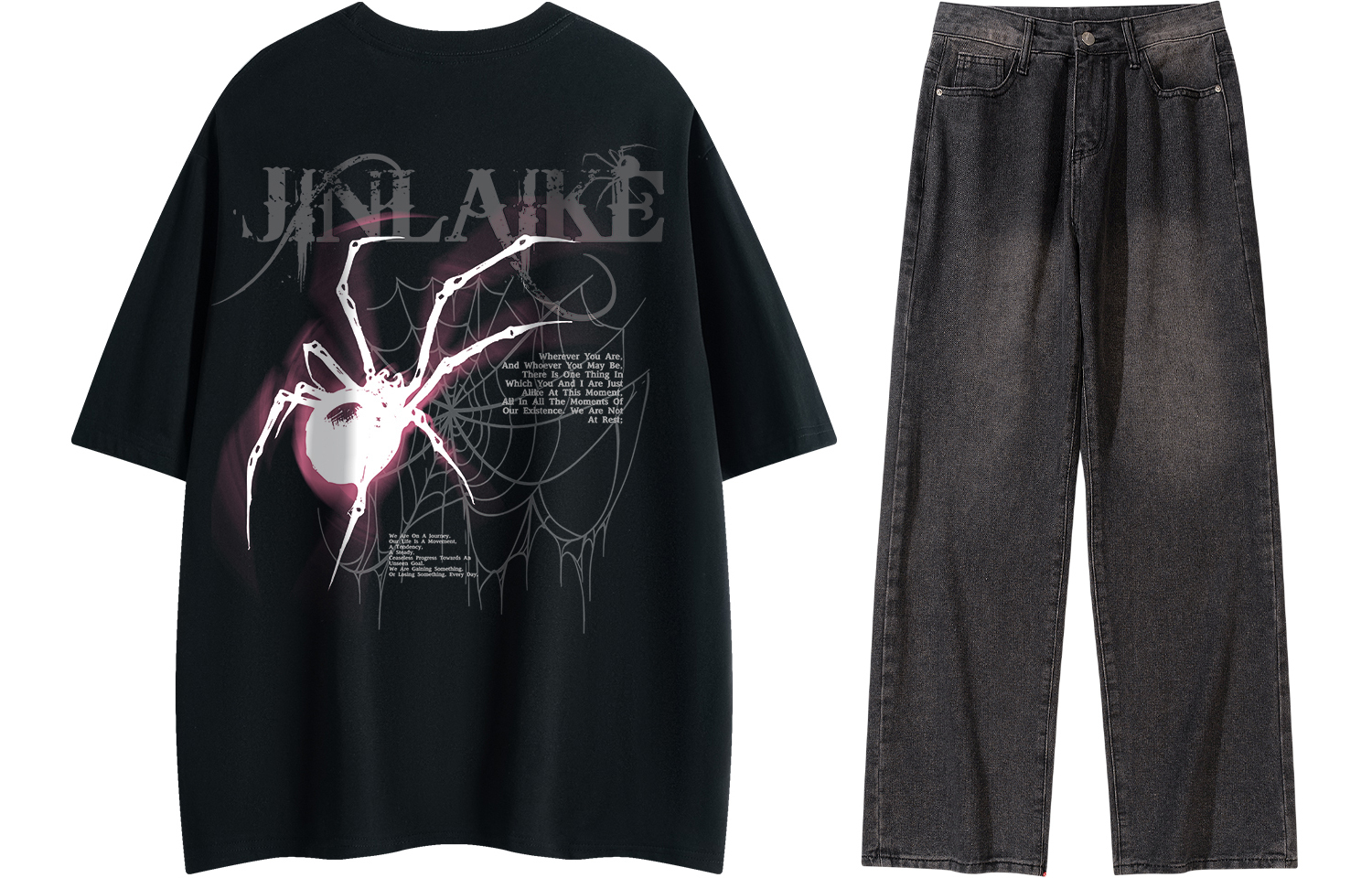 Повседневная спортивная одежда Unisex Kinglake (Абрикосовая футболка + Черные джинсы)
Повседневная спортивная одежда Unisex Kinglake (Абрикосовая футболка + Черные джинсы)