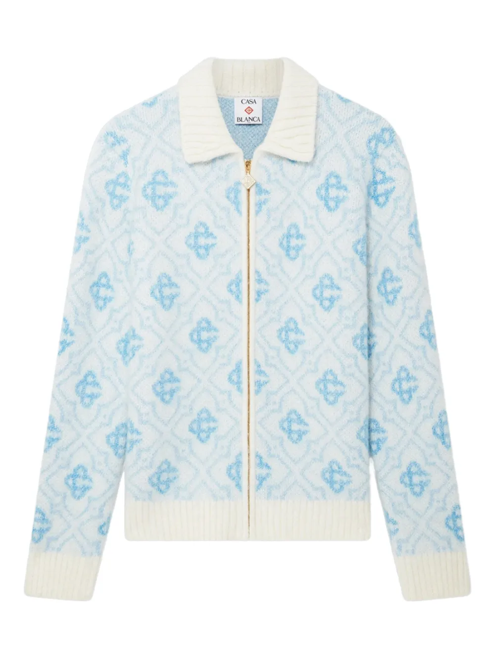 Кардиган на молнии с узором CASABLANCA, синий 
Кардиган на молнии с узором CASABLANCA, синий