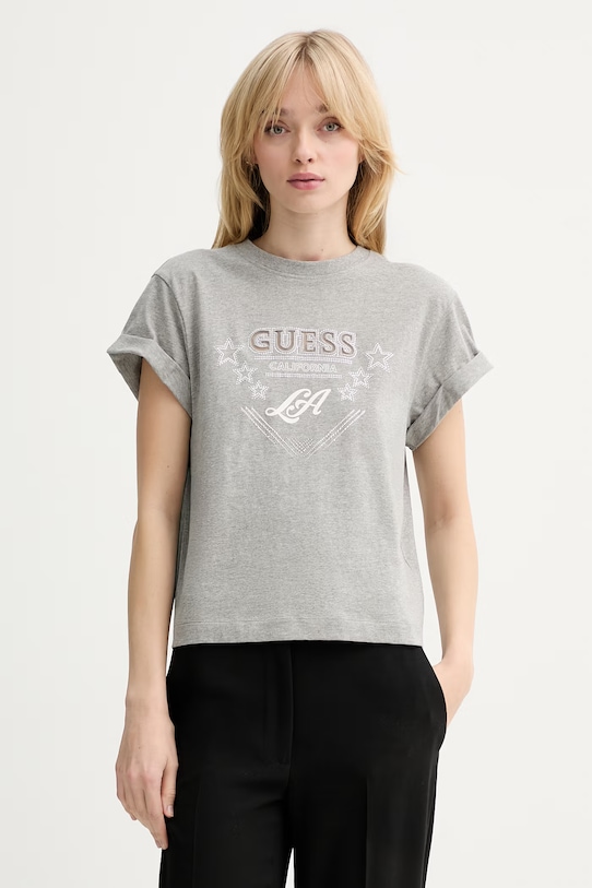 Хлопковая футболка Guess, серый
Хлопковая футболка Guess, серый