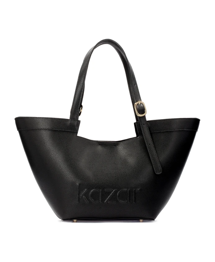 Кожаная сумка через плечо трапеции Kazar, черный 
Кожаная сумка через плечо трапеции Kazar, черный