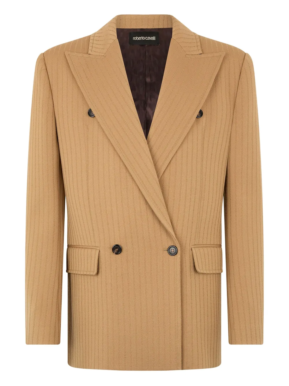 Двубортный полосатый блейзер Roberto Cavalli, коричневый
Двубортный полосатый блейзер Roberto Cavalli, коричневый