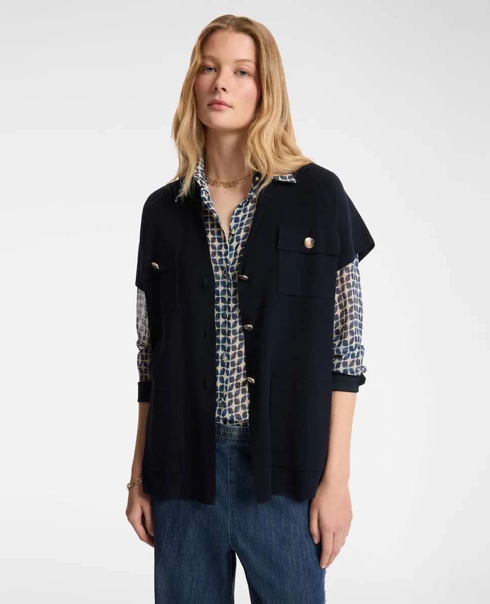 Женский короткий кардиган с пуговицами Elena Miró, темно-синий
Женский короткий кардиган с пуговицами Elena Miró, темно-синий