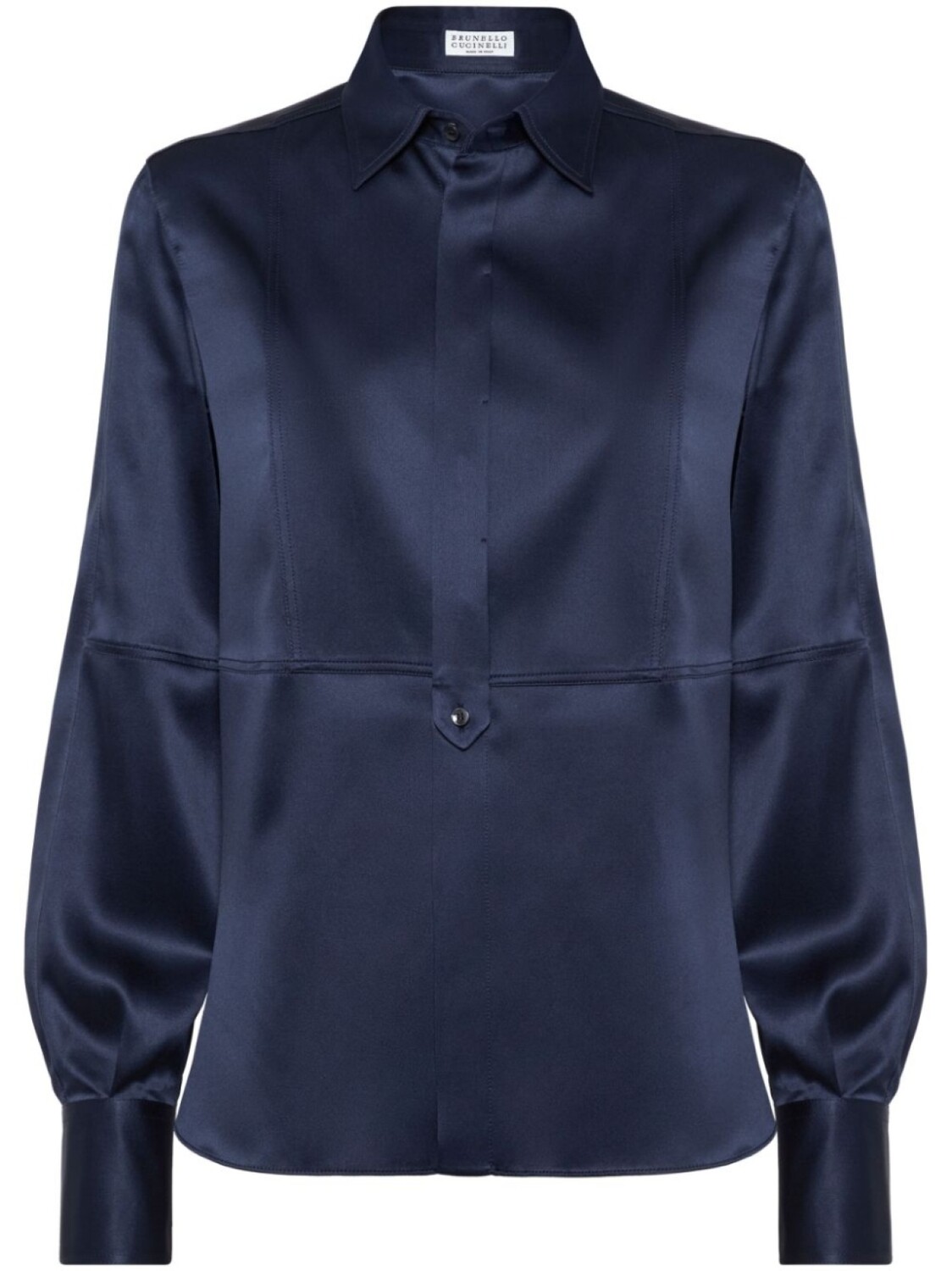 Рубашка из эластичного шелка Brunello Cucinelli, синий
Рубашка из эластичного шелка Brunello Cucinelli, синий