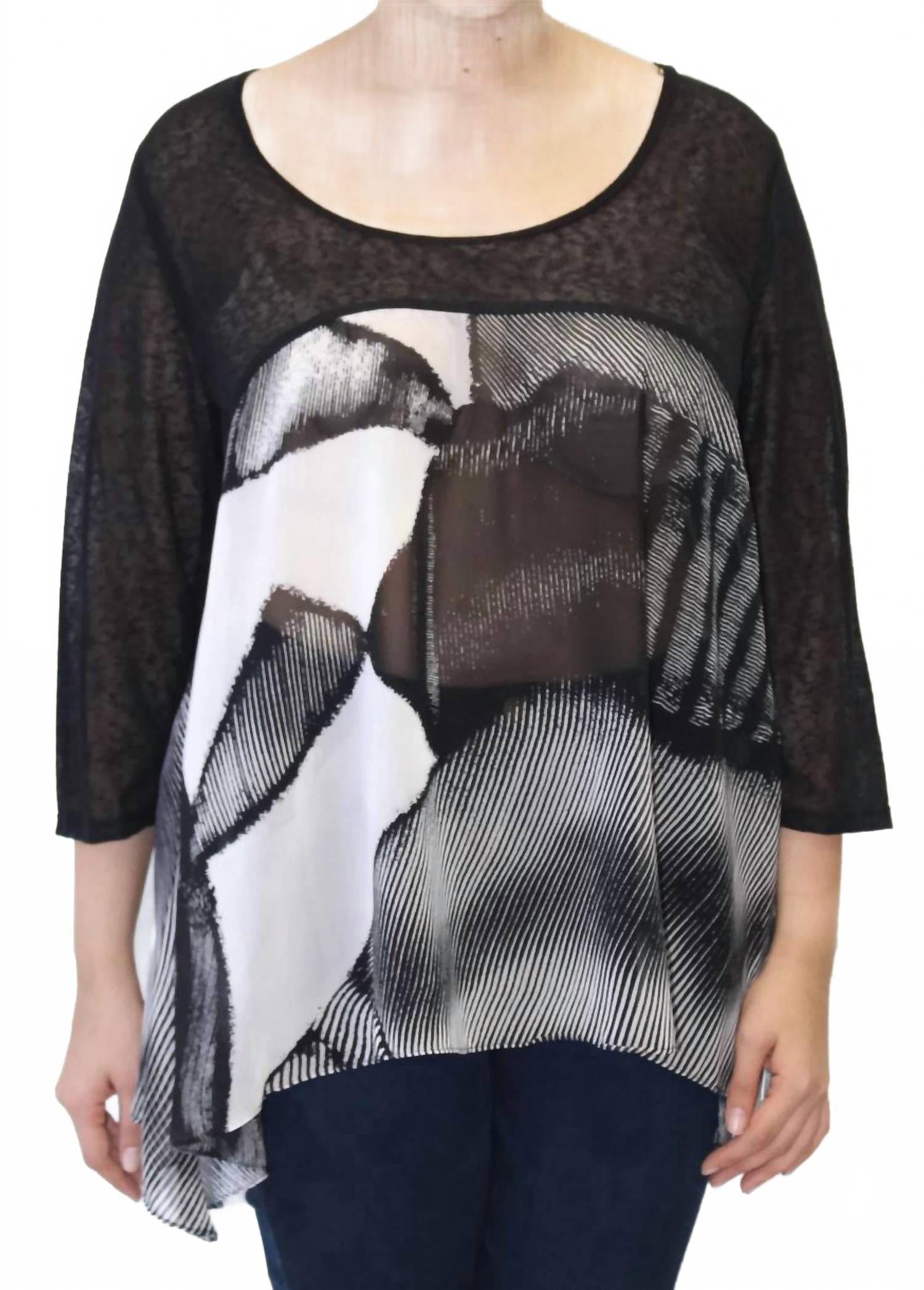 Шифоновый топ с утолщенными нитями в черном цвете COLORS BY CARIBE
Шифоновый топ с утолщенными нитями в черном цвете COLORS BY CARIBE