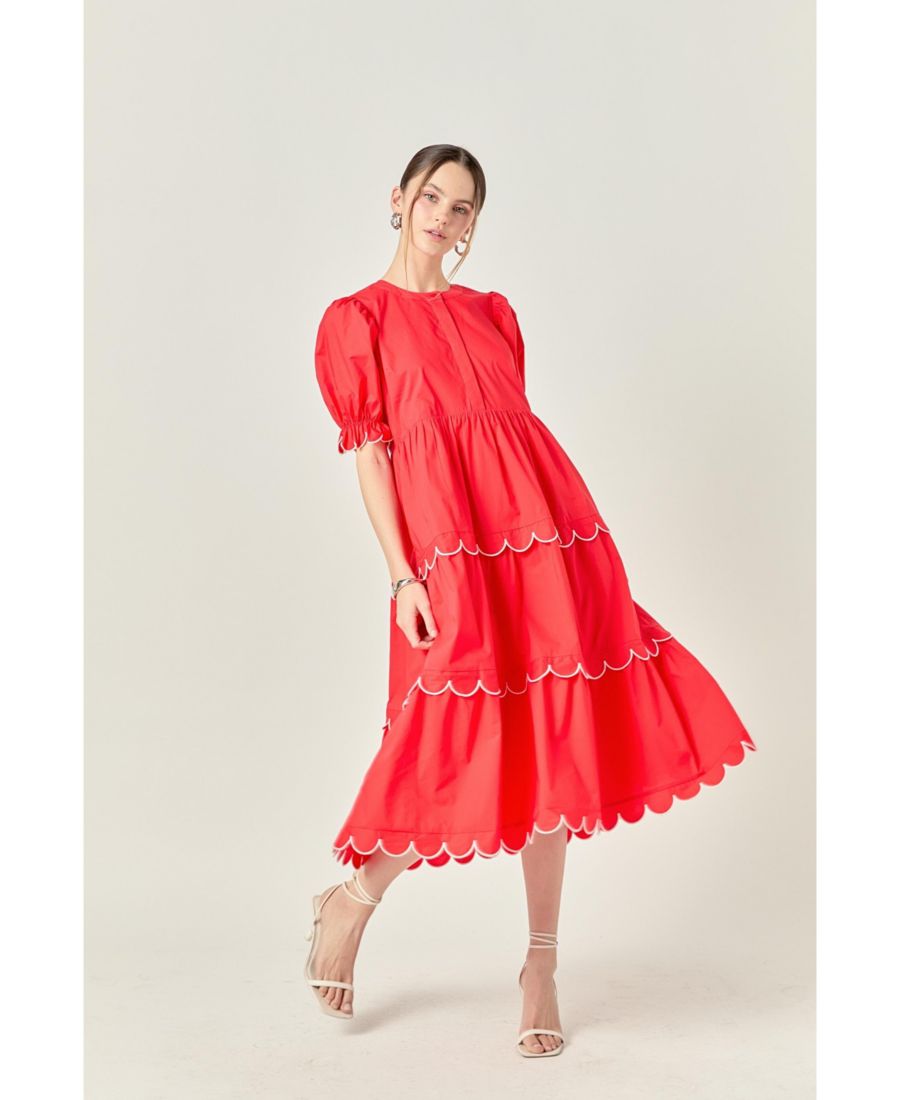 Женское миди-платье с контрастной фестончатой каймой English Factory, Red/white
Женское миди-платье с контрастной фестончатой каймой English Factory, Red/white