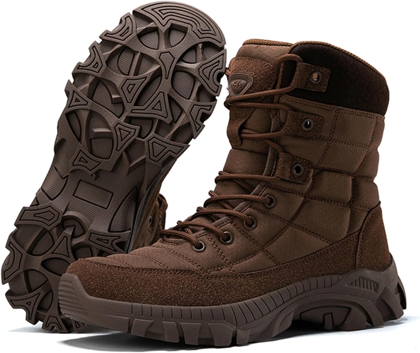 Мужские высокие ботинки QAOTEROD с противоскользящей подошвой и амортизирующей системой, с регулируемыми эластичными ремнями и круглым носком, подходят для кемпинга, полевых тренировок и альпинизма, коричневый
Мужские высокие ботинки QAOTEROD с противоскользящей подошвой и амортизирующей системой, с регулируемыми эластичными ремнями и круглым носком, подходят для кемпинга, полевых тренировок и альпинизма, коричневый