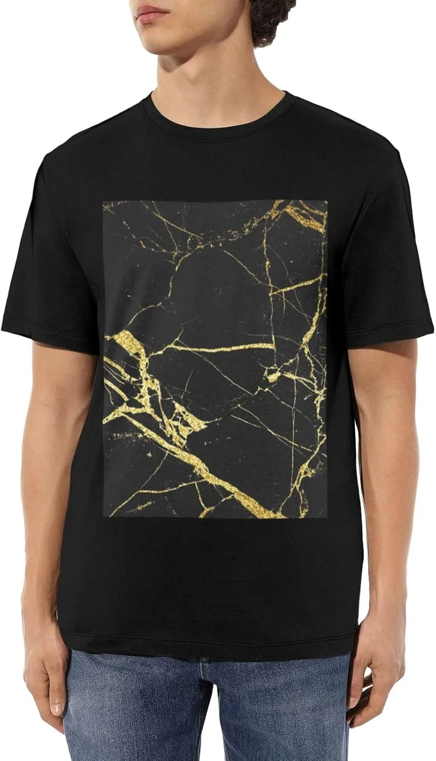 Мужская футболка с круглым вырезом, черная с золотым мрамором, короткий рукав ZERAOKE
Мужская футболка с круглым вырезом, черная с золотым мрамором, короткий рукав ZERAOKE