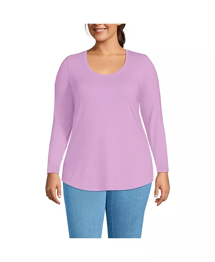 Футболка-туника Power Performance с круглым вырезом и закругленным подолом, с длинными рукавами и большим размером Lands' End, фиолетовый
Футболка-туника Power Performance с круглым вырезом и закругленным подолом, с длинными рукавами и большим размером Lands' End, фиолетовый