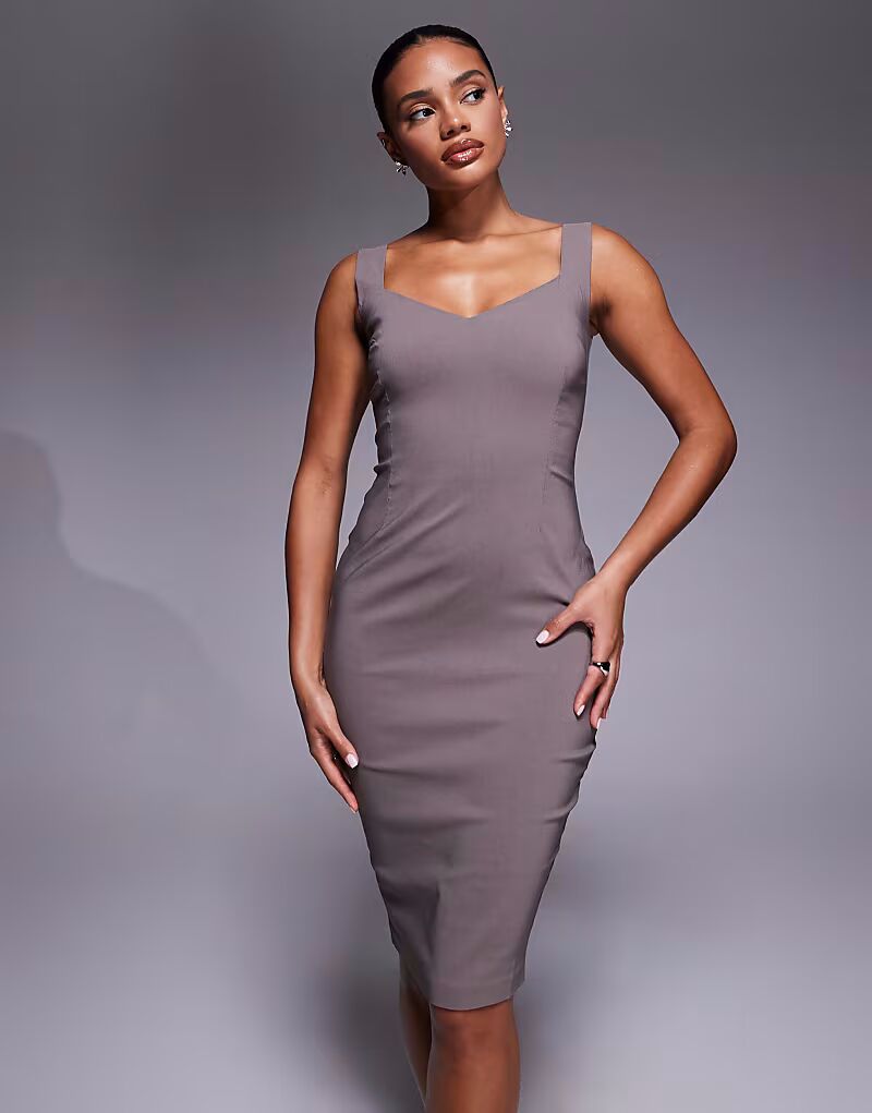 Платье миди Bodycon серо-коричневого цвета Vesper
Платье миди Bodycon серо-коричневого цвета Vesper