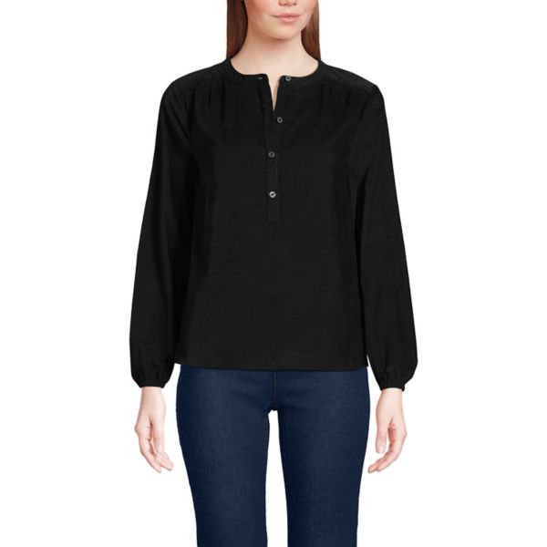 Женская рубашка-поповер с завязкой в стиле вельвета и сборками Lands' End, черный
Женская рубашка-поповер с завязкой в стиле вельвета и сборками Lands' End, черный