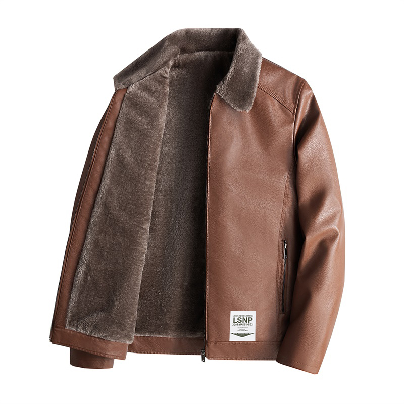 Кожаная куртка Unisex Lapel Thickened And Fleece Lined LISENPOK, красный коричневый
Кожаная куртка Unisex Lapel Thickened And Fleece Lined LISENPOK, красный коричневый