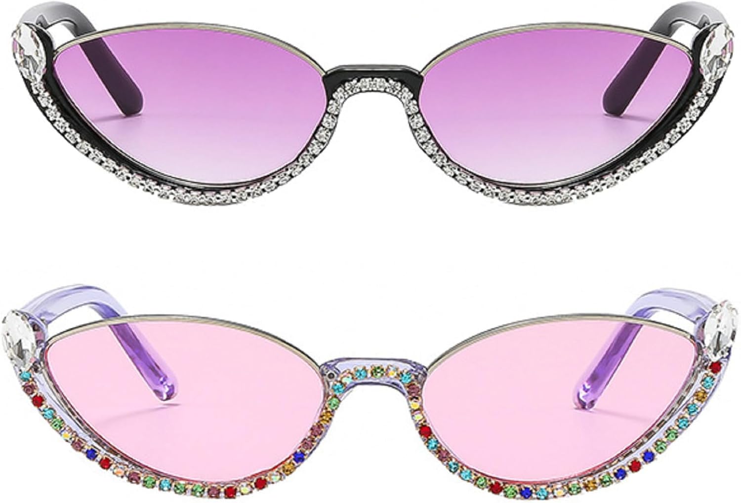Женские солнцезащитные очки «кошачий глаз» с бриллиантами, модные винтажные блестящие очки, стильные солнцезащитные очки со стразами, полуободковые солнцезащитные очки mincl, 2pcs-black Purple&purple
Женские солнцезащитные очки «кошачий глаз» с бриллиантами, модные винтажные блестящие очки, стильные солнцезащитные очки со стразами, полуободковые солнцезащитные очки mincl, 2pcs-black Purple&purple