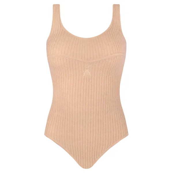 Облегающее шерстяное боди Patrizia Pepe, бежевый
Облегающее шерстяное боди Patrizia Pepe, бежевый