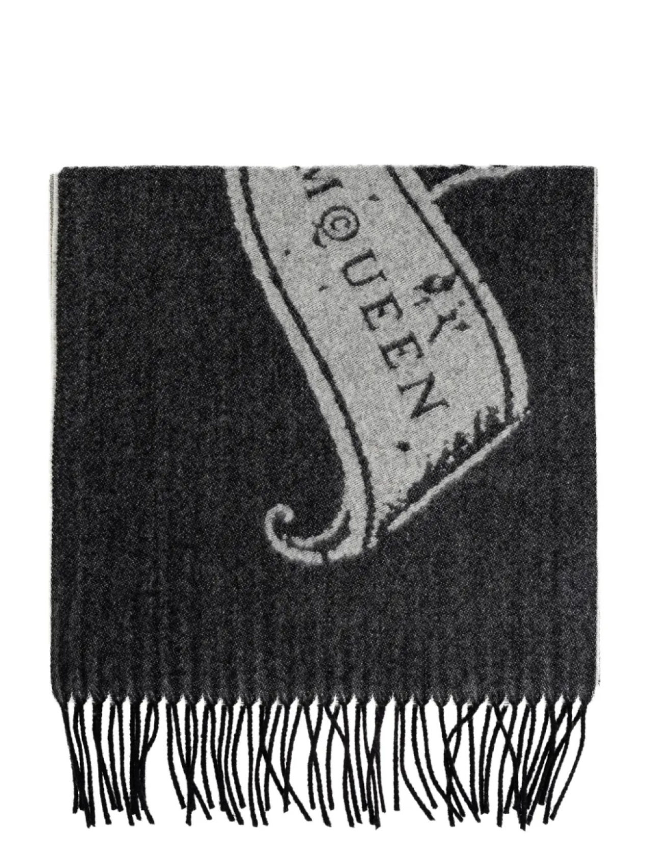 Шарф с бахромой и логотипом Alexander McQueen, черный
Шарф с бахромой и логотипом Alexander McQueen, черный