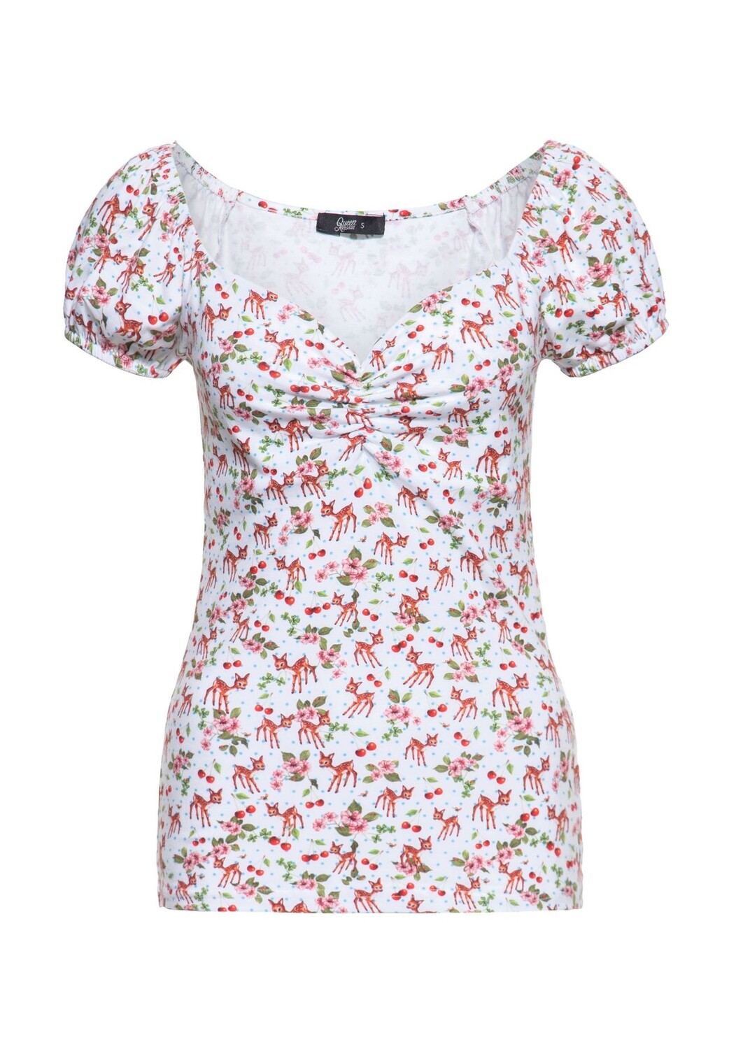 Футболка с игривым винтажным принтом «Олень» по всей поверхности Queen Kerosin, кремовый
Футболка с игривым винтажным принтом «Олень» по всей поверхности Queen Kerosin, кремовый