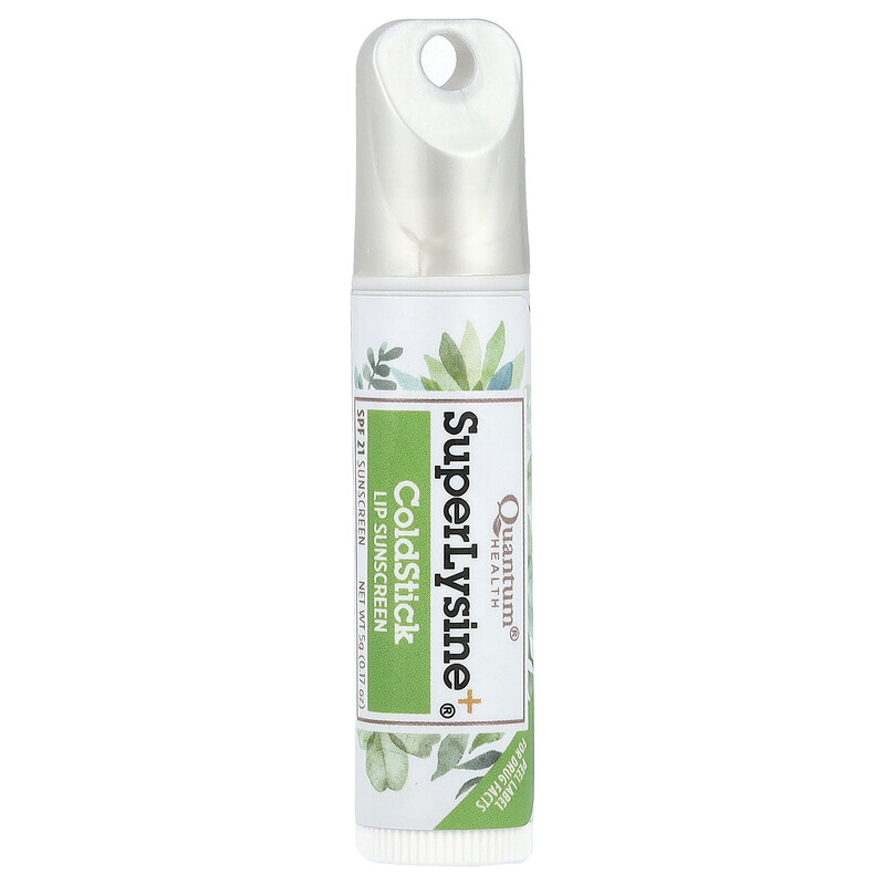 Quantum Health, Super Lysine + , ColdStick, солнцезащитное средство для губ, SPF 21, 5 г (0,17 унции)
Quantum Health, Super Lysine + , ColdStick, солнцезащитное средство для губ, SPF 21, 5 г (0,17 унции)