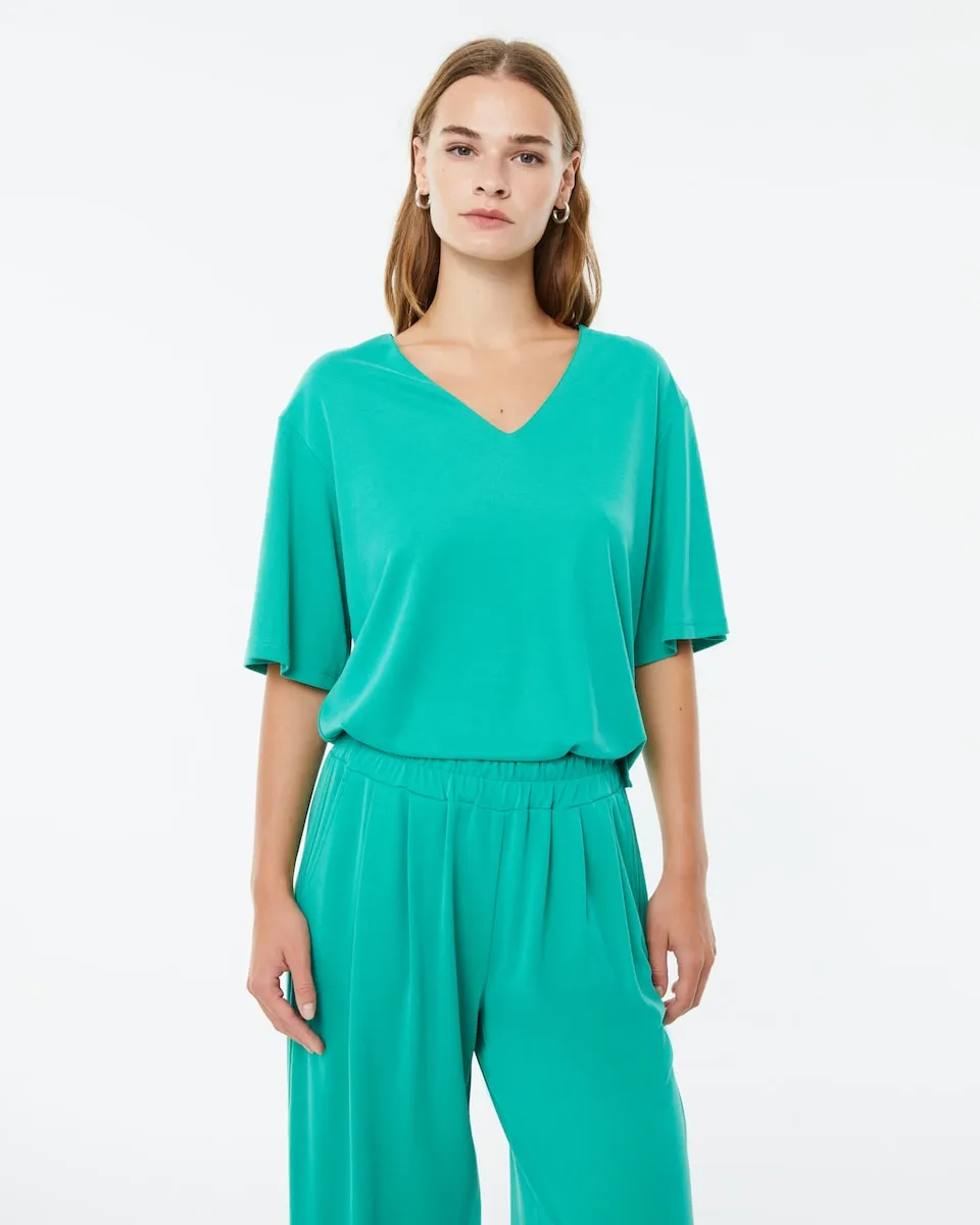 Базовая женская футболка с коротким рукавом и V-образным вырезом Paz Torras, зеленый
Базовая женская футболка с коротким рукавом и V-образным вырезом Paz Torras, зеленый