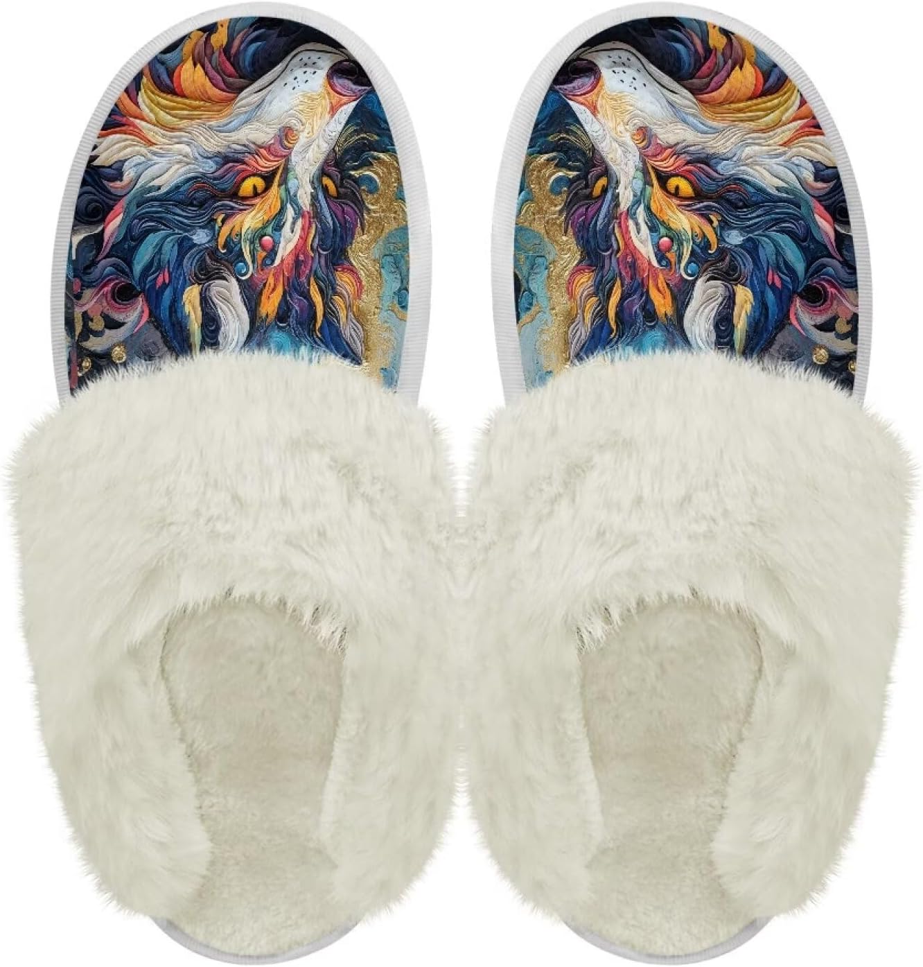 Хлопковые тапочки PJHEQOXE с пушистыми краями, домашние тапочки для дома и улицы, хлопковые тапочки унисекс, Wolf Colorful
Хлопковые тапочки PJHEQOXE с пушистыми краями, домашние тапочки для дома и улицы, хлопковые тапочки унисекс, Wolf Colorful