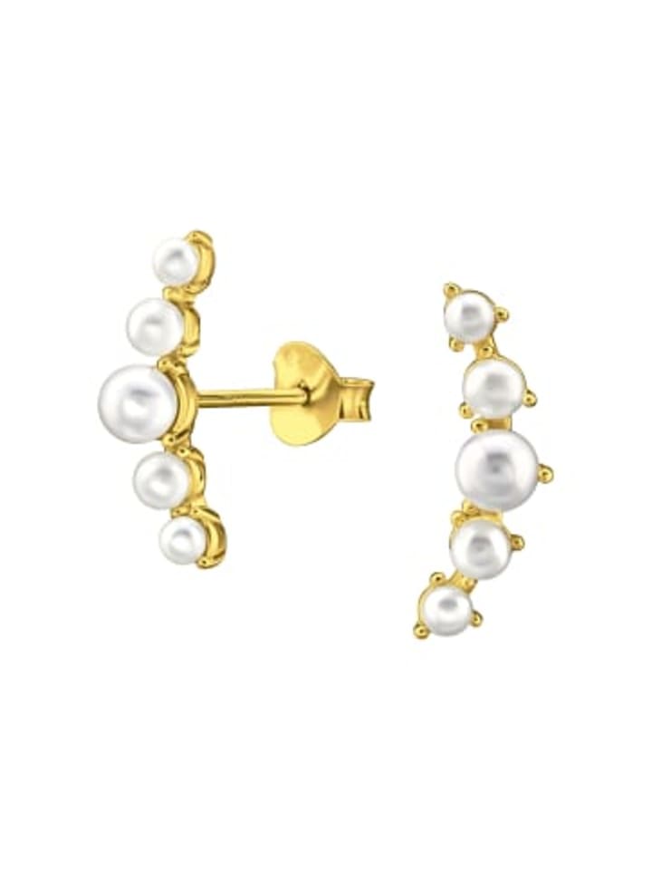 Alexander York Серьги-гвоздики, ряд жемчуга в золоте, изготовлены из серебра 925 пробы, комплект из 2 штук
Alexander York Серьги-гвоздики, ряд жемчуга в золоте, изготовлены из серебра 925 пробы, комплект из 2 штук