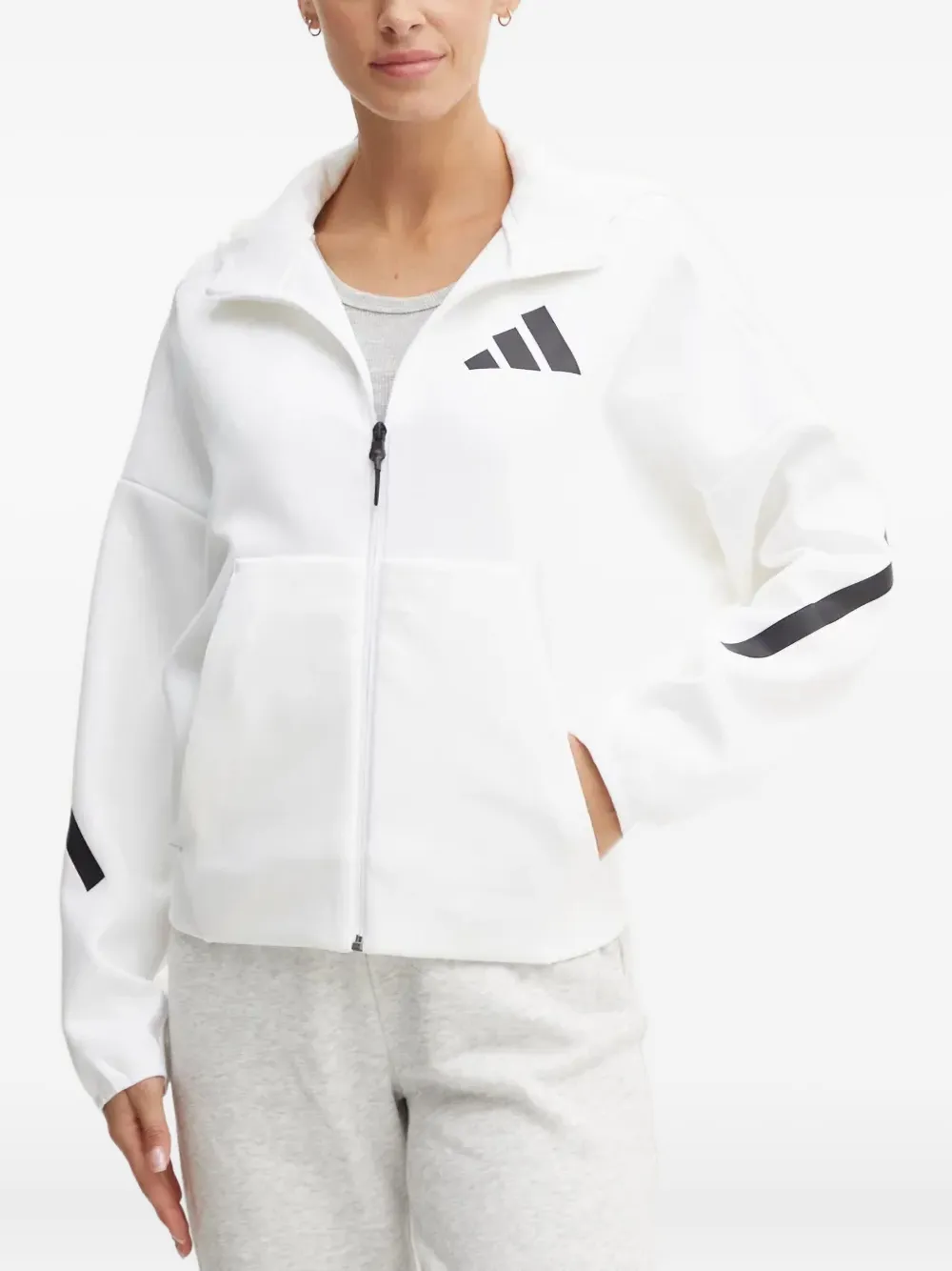 Толстовка на молнии с логотипом adidas, белый
Толстовка на молнии с логотипом adidas, белый