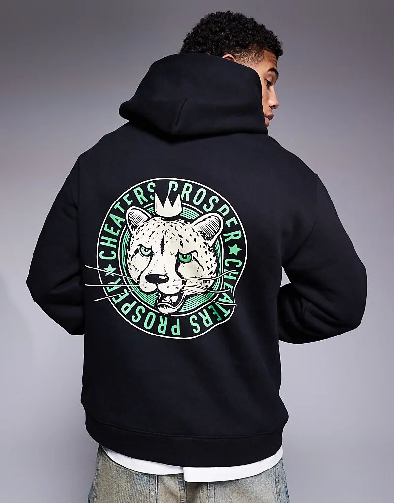 Толстовка с капюшоном с логотипом на спине плотностью 320 г/м² черного цвета Cheats & Thieves 
Толстовка с капюшоном с логотипом на спине плотностью 320 г/м² черного цвета Cheats & Thieves