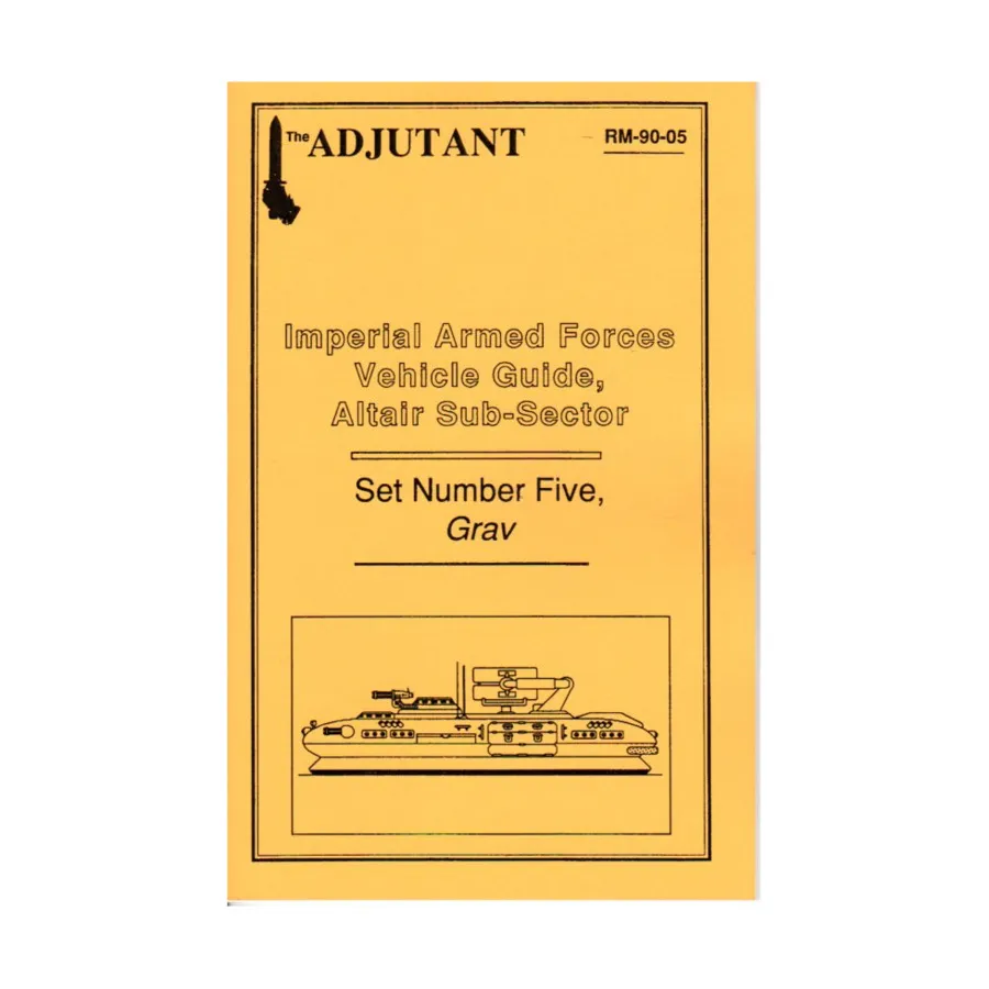 Imperial Armed Forces Vehicle Guide, Altair Sub-Sector #5 - Grav, Traveller (The Adjutant), мягкая обложка
Imperial Armed Forces Vehicle Guide, Altair Sub-Sector #5 - Grav, Traveller (The Adjutant), мягкая обложка
