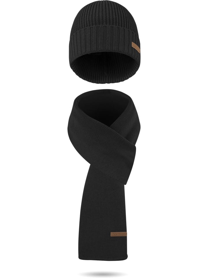 Зимний комплект из мериносовой шерсти Юма: шарф и шапка черного цвета normani
Зимний комплект из мериносовой шерсти Юма: шарф и шапка черного цвета normani