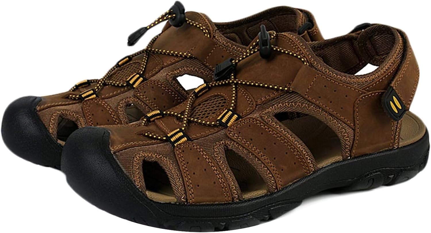 Мужские кожаные туристические сандалии для активного отдыха, летние пляжные сандалии рыбака, кожаные сандалии с закрытым носком для ходьбы, трекинга, вождения, повседневные дышащие спортивные обувь Hnvavq, B
Мужские кожаные туристические сандалии для активного отдыха, летние пляжные сандалии рыбака, кожаные сандалии с закрытым носком для ходьбы, трекинга, вождения, повседневные дышащие спортивные обувь Hnvavq, B