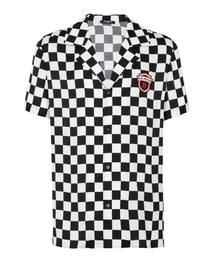 Атласная пижамная рубашка для гонок Balmain, черный
Атласная пижамная рубашка для гонок Balmain, черный