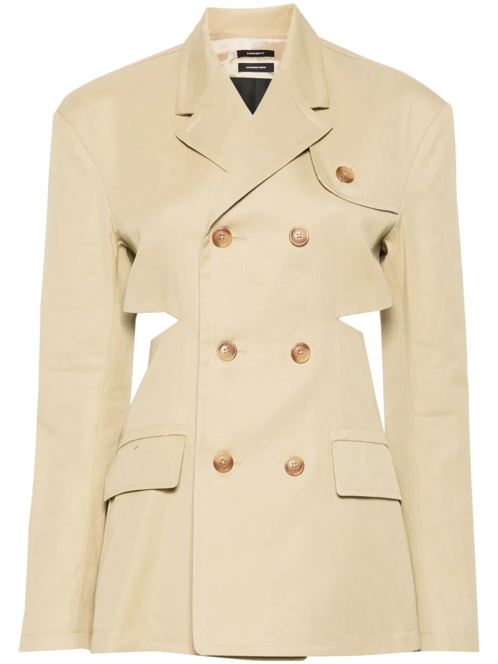 Двубортный пиджак с открытой спиной R13, нейтральный
Двубортный пиджак с открытой спиной R13, нейтральный