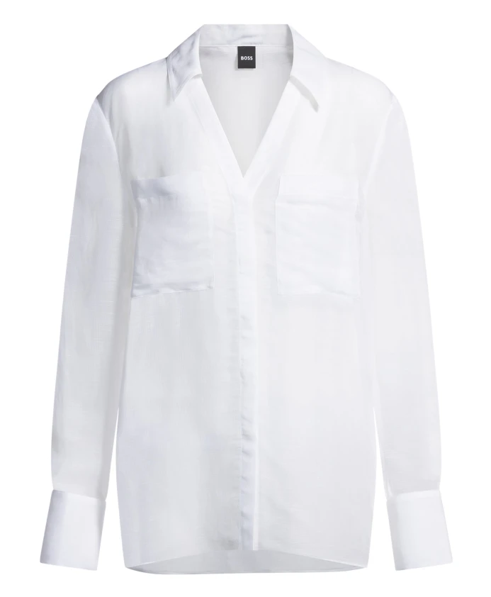 Минималистичная блузка с лаконичными деталями. Boss Black, белый
Минималистичная блузка с лаконичными деталями. Boss Black, белый