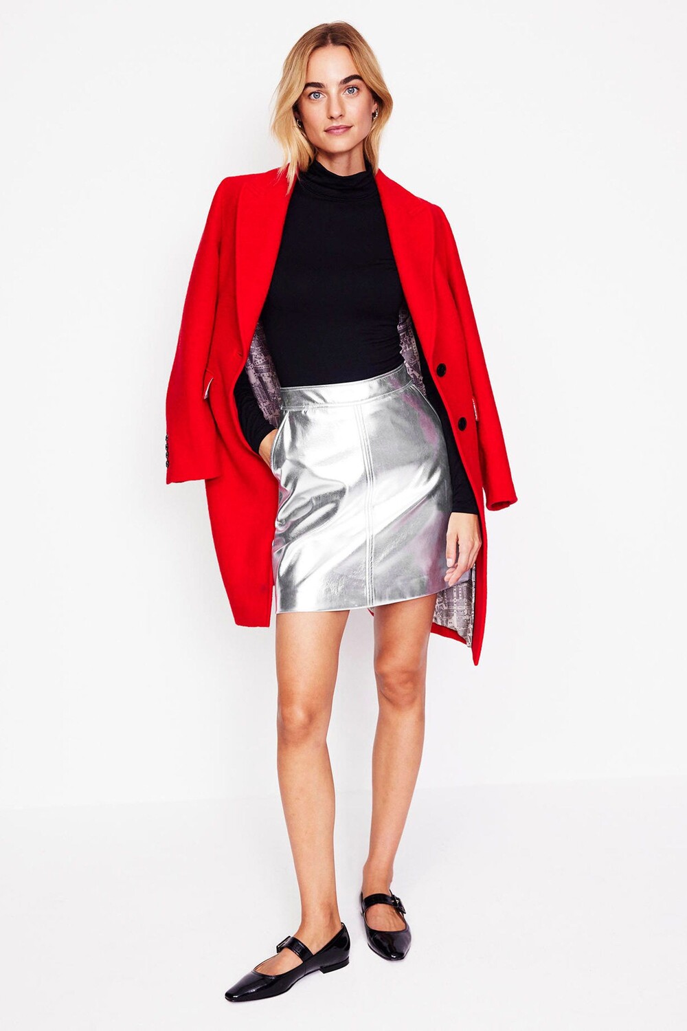 Юбка из искусственной кожи с металлическим блеском Boden, серебряный
Юбка из искусственной кожи с металлическим блеском Boden, серебряный