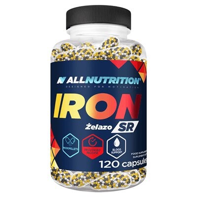 Allnutrition, Iron Sr, железо, витамин C, B12, B6, 120 капсул.
Allnutrition, Iron Sr, железо, витамин C, B12, B6, 120 капсул.