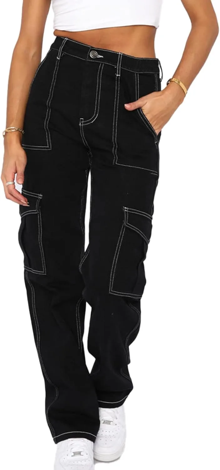 Женские джинсы-карго с высокой талией и накладными карманами ATOFY
Женские джинсы-карго с высокой талией и накладными карманами ATOFY