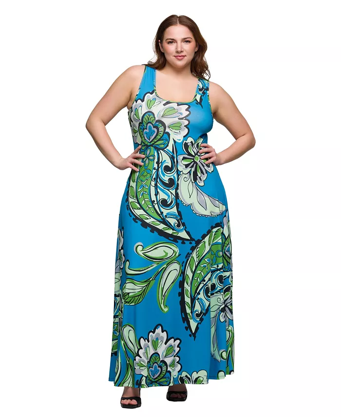 Платье макси без рукавов с принтом размера плюс и круглым вырезом А-силуэта 24seven Comfort Apparel, синий
Платье макси без рукавов с принтом размера плюс и круглым вырезом А-силуэта 24seven Comfort Apparel, синий