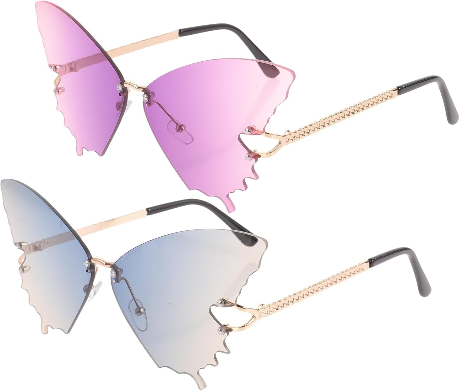 2 пары солнцезащитных очков-бабочек для женщин, легкие безободковые очки для вечеринок с градиентными линзами, стильные летние пляжные очки для взрослых ifundom, Assorted Color
2 пары солнцезащитных очков-бабочек для женщин, легкие безободковые очки для вечеринок с градиентными линзами, стильные летние пляжные очки для взрослых ifundom, Assorted Color