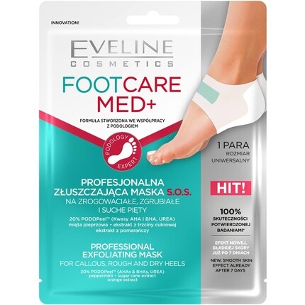 Foot Care Med+ Профессиональная отшелушивающая маска для пяток, Eveline Cosmetics
Foot Care Med+ Профессиональная отшелушивающая маска для пяток, Eveline Cosmetics
