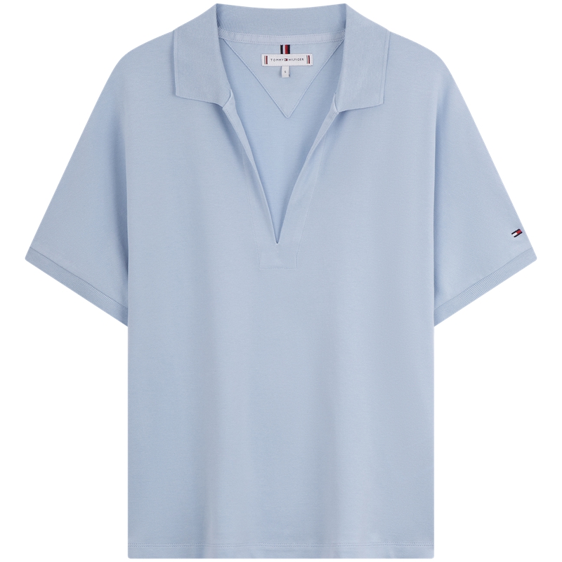 Поло с V-образным вырезом в полоску Tommy Hilfiger, светло-голубой
Поло с V-образным вырезом в полоску Tommy Hilfiger, светло-голубой