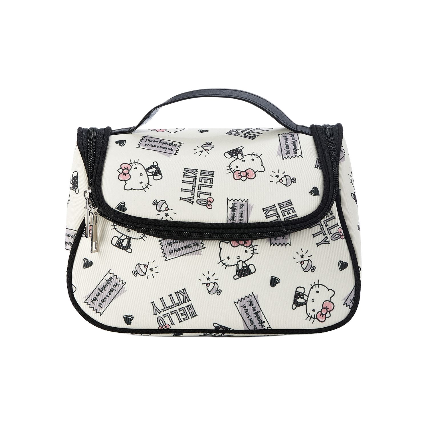 Sanrio Женская холщовая косметичка Hello Kitty, черная
Sanrio Женская холщовая косметичка Hello Kitty, черная